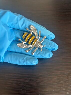 Yellow and Black Bee Brooch Pin - Fashion Accessory